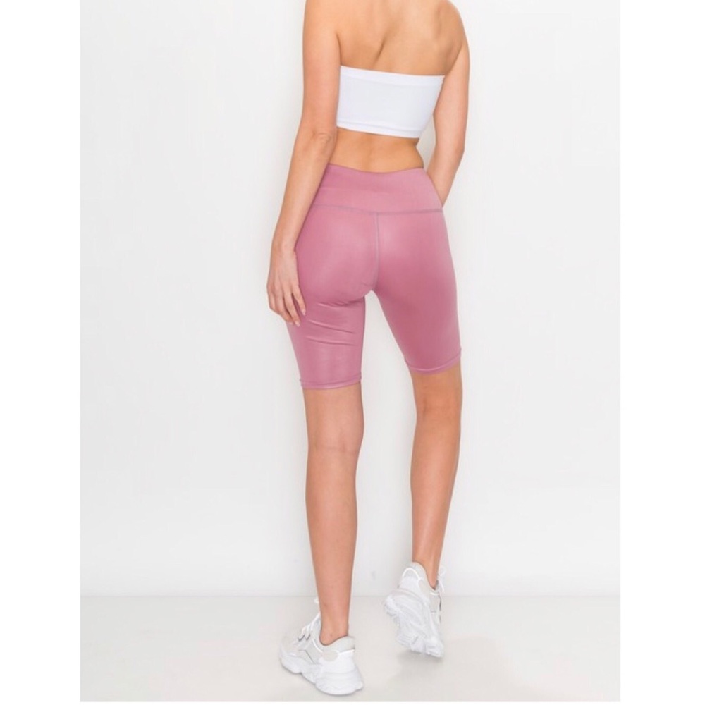 Mauve Liquid Biker Shorts